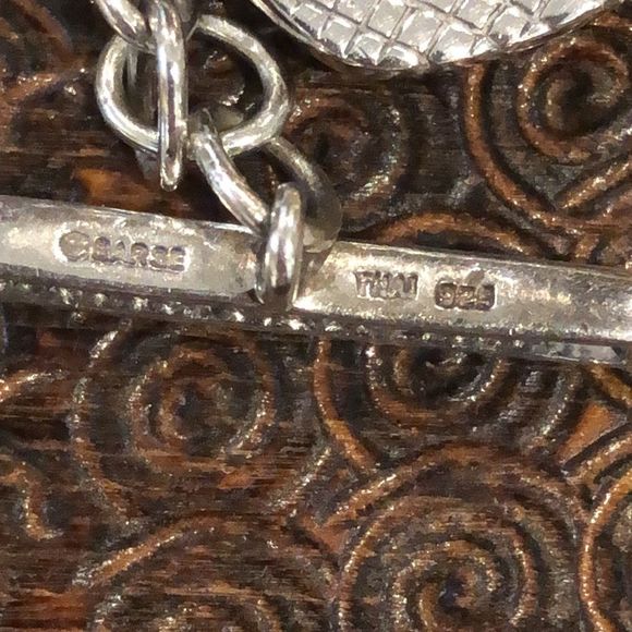 Vintage BARSE Burnt Orange Sterling Silver Toggle Bracelet - Picture 5 of 9